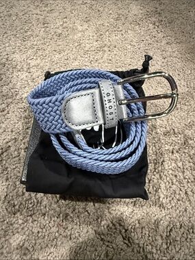 Ghost Braided Light Blue Stretch Golf Belt with Silver Buckle